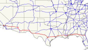 Location of Interstate 10