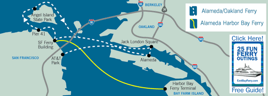 Alameda/Oakland Ferry route map