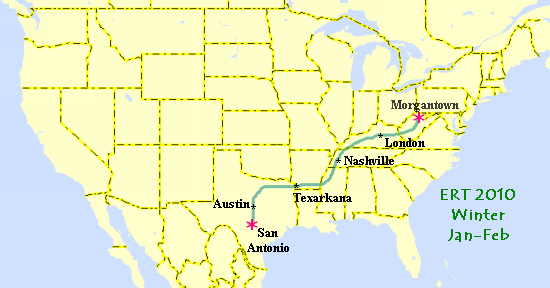 Route West: Morgantown to San Antonio