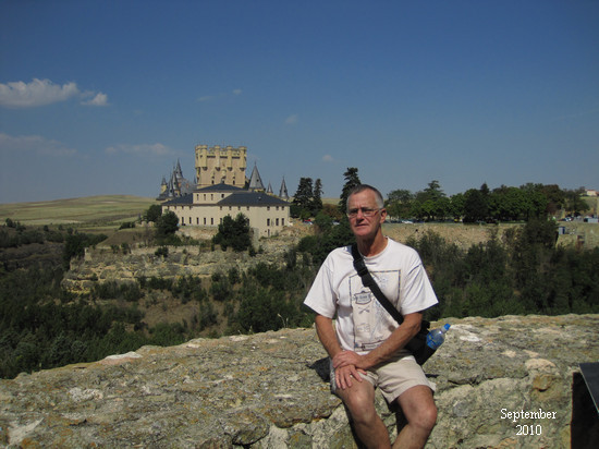 Mike Breiding at the Museo de Segovia overlook of the Alcázar
