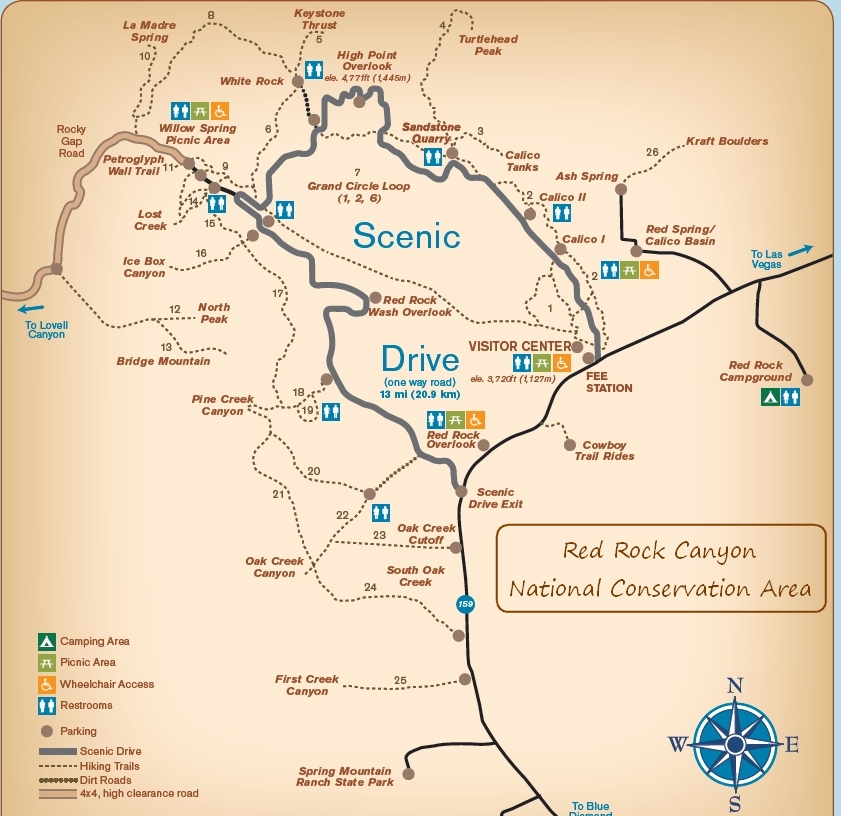 Map of Red Rock Canyon National Conservation Area