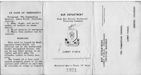 Lowry Airfield Base Pass Lowry Airfield Base Pass