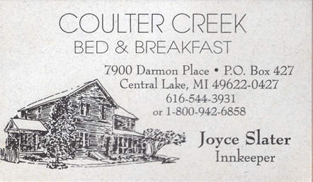 Coulter Creek Bed and Breakfast - Central Lake MI