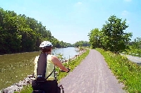3 modes of trasportation: canal, pathway and roadway