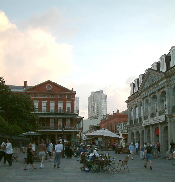 A busy summer evening at Jackson Square