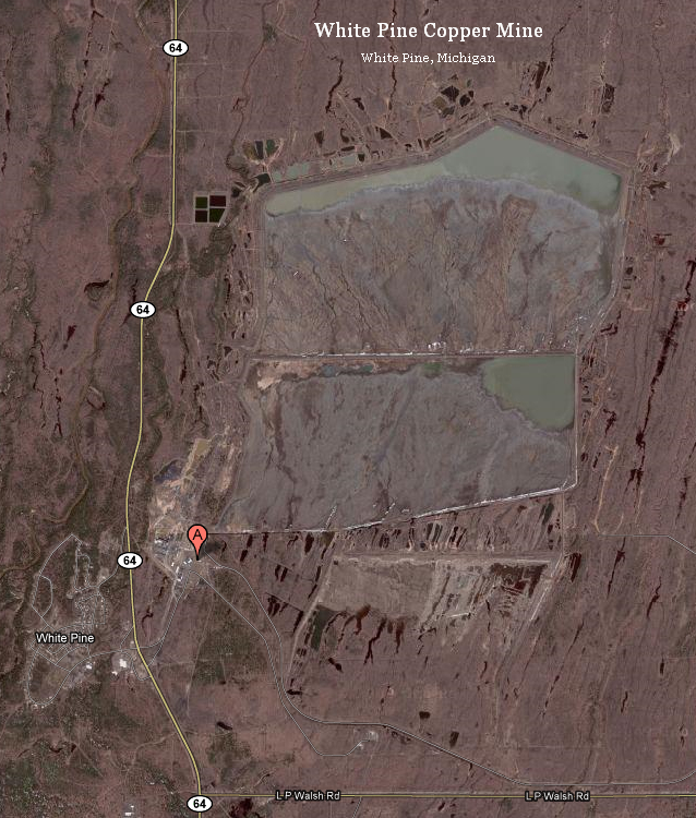 White Pine Mine: Google Maps