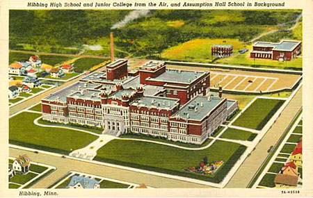 Hibbing High School - postcard from the 1940s