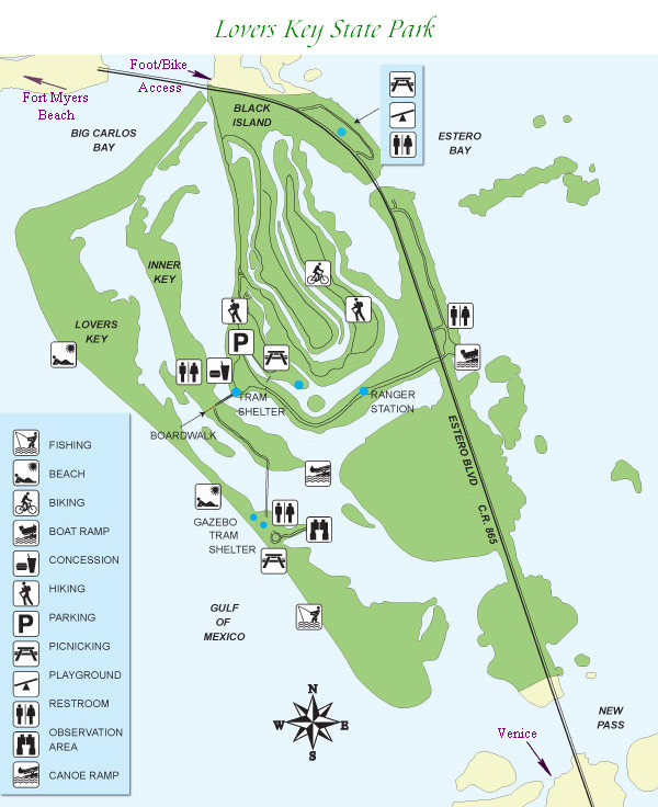 MAP - Lovers Key State Park: Fort Myers Beach, Florida