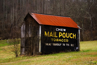 An Old Country West Virginia Mail Pouch Barn in Early Winter