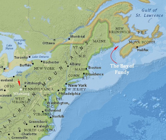 North eastern US and the Canadian Maritime Provinces