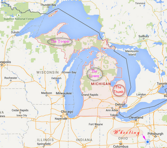 State map of Michigan