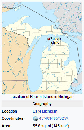 Location of Beaver Island in Michigan