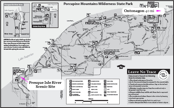 Porcupine Mountains Wilderness State Park map
