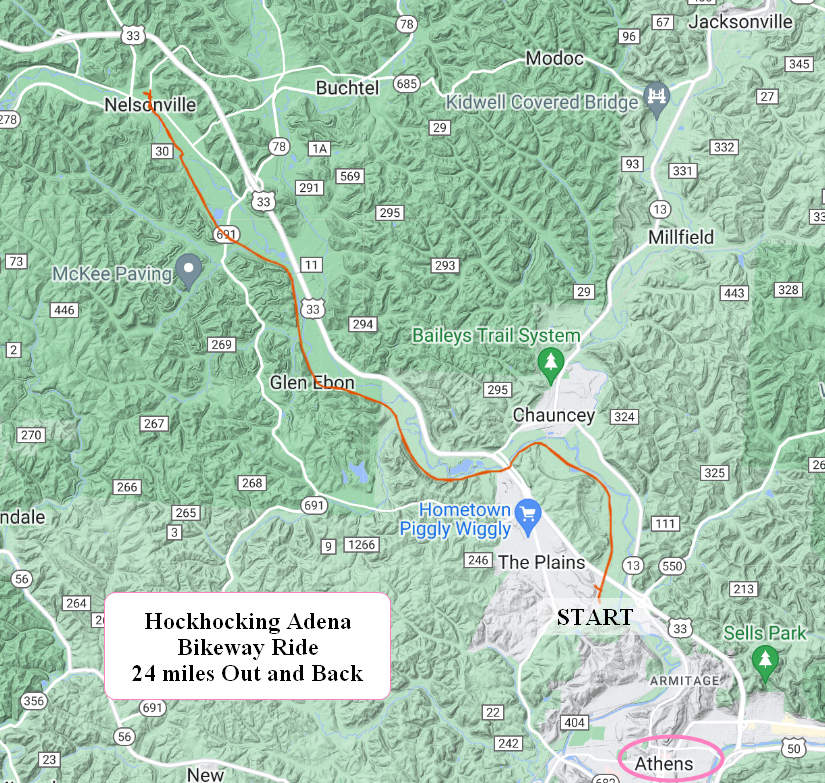 Route: Hockhocking Adena Bikeway 24 miles